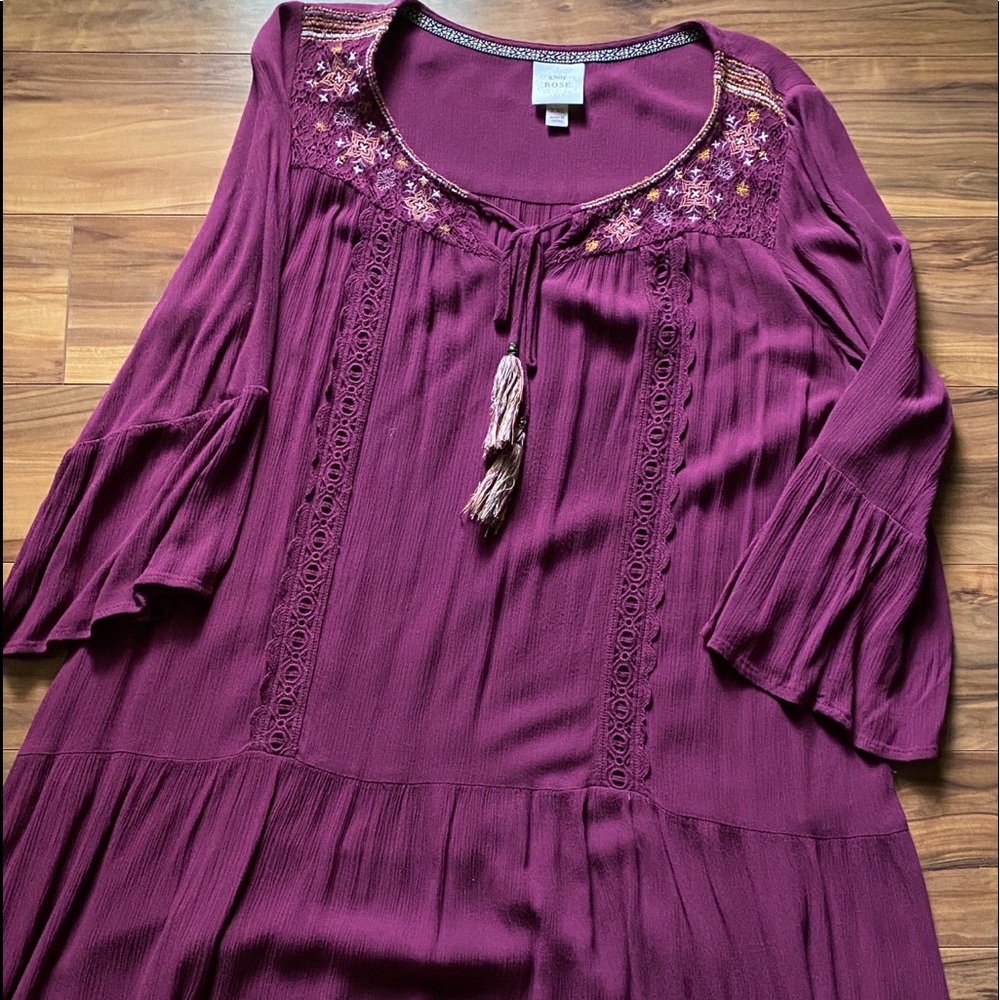 Burgundy Midi Dress ☀️
